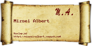 Mizsei Albert névjegykártya