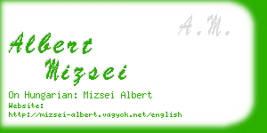 albert mizsei business card